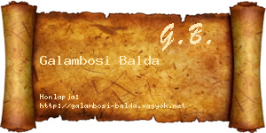 Galambosi Balda névjegykártya